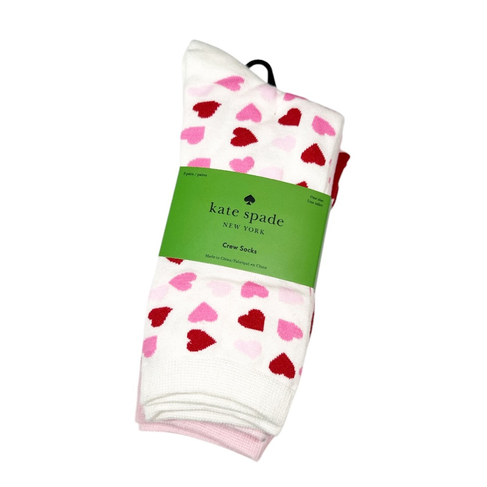 NEW Kate Spade VALENTINE’S Crew Socks Set/3